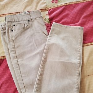 Chico's Platinum Denim Jean's, Beige, Size 1.5 Regular